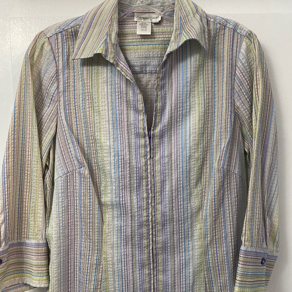 Coldwater Creek green & blue 3/4 sleeve (small petite)